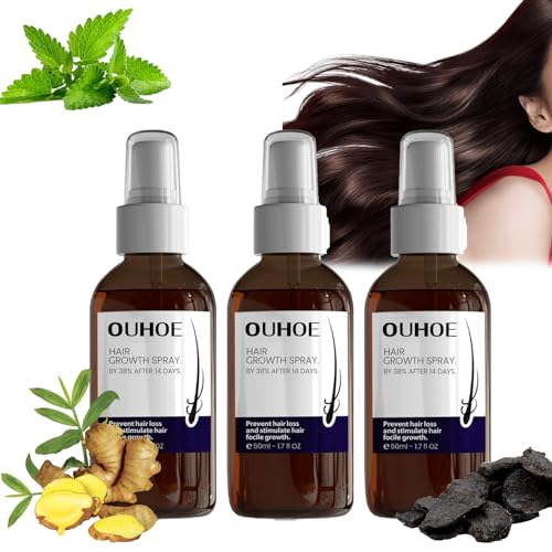 Ouhoe Hair Growth Spray for Men & Women by 38%, Ouhoe Hair Growth Oil Serum Essence, Hair Enhance Serum for Hair Growth (3 Bottle) von SiQiYu