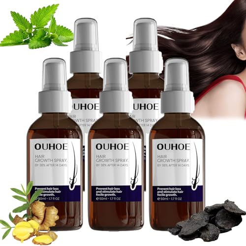 Ouhoe Hair Growth Spray for Men & Women by 38%, Ouhoe Hair Growth Oil Serum Essence, Hair Enhance Serum for Hair Growth (5 Bottle) von SiQiYu