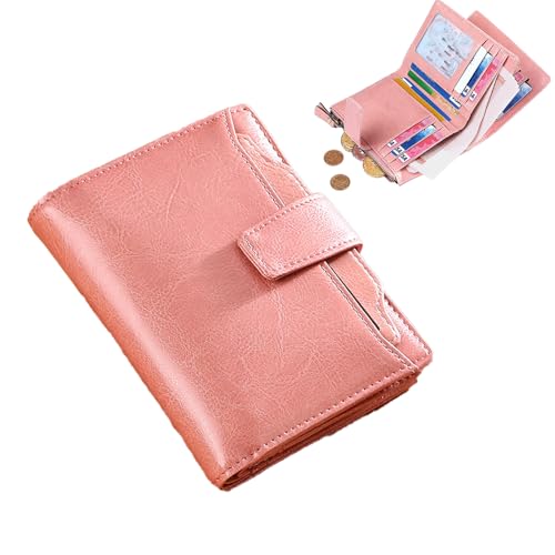 Peachloft Wallets,Peachloft Mens Wallet,RFID Blocking Bifold Wallet,Genuine Leather Multi-Card Zipper Pocket Anti-Theft Coin,14 Card Slots (Pink) von SiQiYu