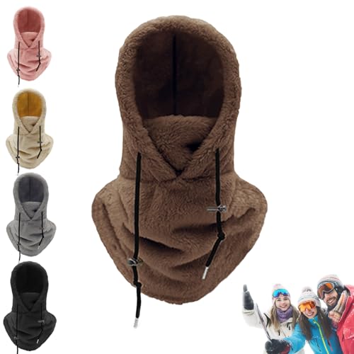 Sherpa Hood, Sherpa Hood Ski Mask, Sherpa Neck Hood, Sherpa Hood for Women Winter for Cold Windproof (1*Brown) von SiQiYu