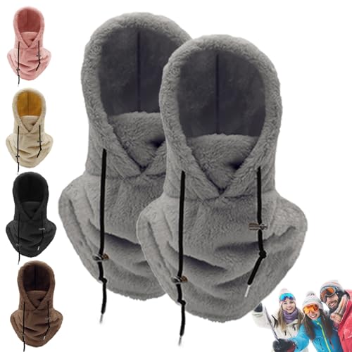 Sherpa Hood, Sherpa Hood Ski Mask, Sherpa Neck Hood, Sherpa Hood for Women Winter for Cold Windproof (2*Gray) von SiQiYu