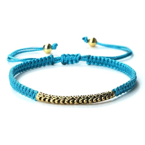 Armband Armreif Schmuck Herren Frauen Bracelets Bracelet Jewellery Geflochtener Glücksknoten Handgemachter Knoten Bracaelets Paar Freund String Armreifen Liebhaber Blau von SiVaji