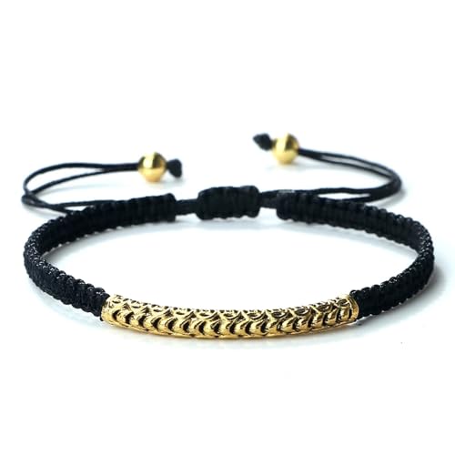 Armband Armreif Schmuck Herren Frauen Bracelets Bracelet Jewellery Geflochtener Glücksknoten Handgemachter Knoten Bracaelets Paar Freund String Armreifen Liebhaber Schwarz von SiVaji