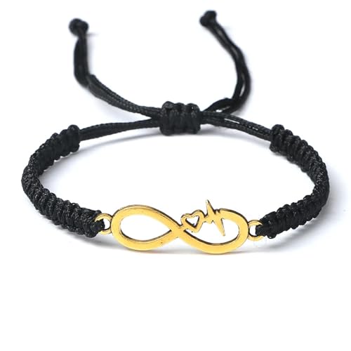 Armband Armreif Schmuck Herren Frauen Bracelets Bracelet Jewellery Handgemachtes Rotes Glücksseil Paar Armband Männer Frauen Tibetisch Buddhist Verstellbares Armband Handgelenk Schwarzgoldfarbe von SiVaji