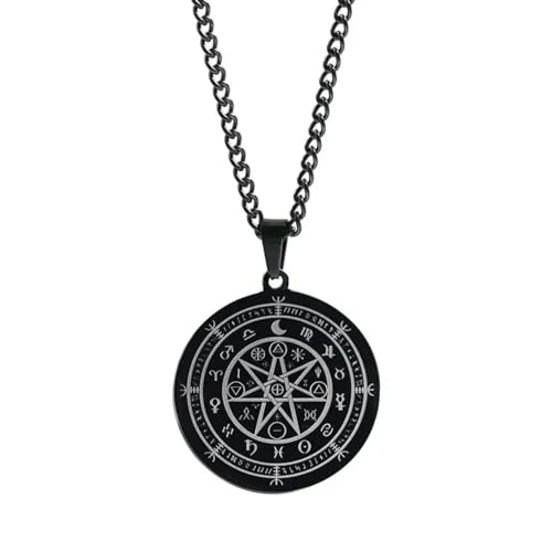 Halskette Ketten Schmuck Herren Frauen Anhänger Necklace Anhänger Männer Moon Time Turntable Halskette Pullover Kette Schwarz von SiVaji