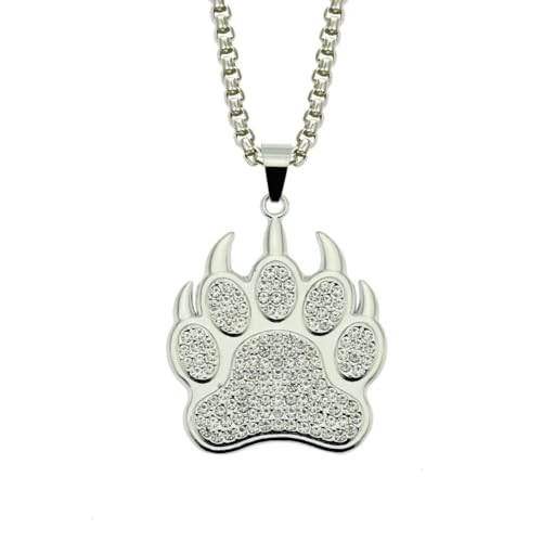 Halskette Ketten Schmuck Herren Frauen Anhänger Necklace Bärenklaue Anhänger Männer Halskette Hip Hop Punk Accessoires Wikinger Silber von SiVaji