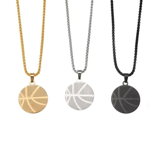 Halskette Ketten Schmuck Herren Frauen Anhänger Necklace Basketball Anhänger Herren Halskette Hochzeit Schwarz von SiVaji