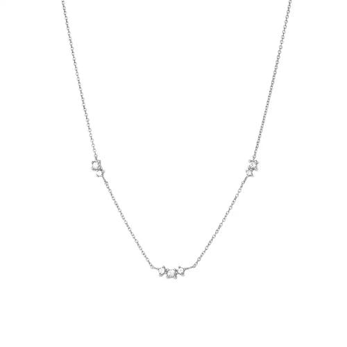 Halskette Ketten Schmuck Herren Frauen Anhänger Necklace Funkelnde Schlüsselbeinkette Hochzeit Für Frauen Vielseitige Halskette Silberfarben von SiVaji