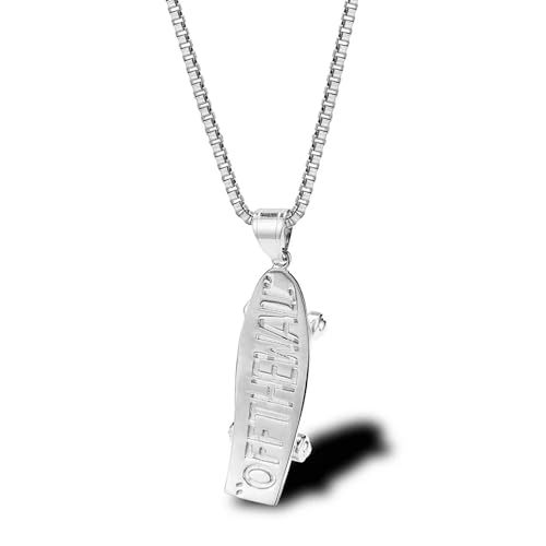 Halskette Ketten Schmuck Herren Frauen Anhänger Necklace Street Skateboard Halskette Hiphop Rap Anhänger Männer Und Frauen Anhänger Zubehör Zubehör Silber von SiVaji