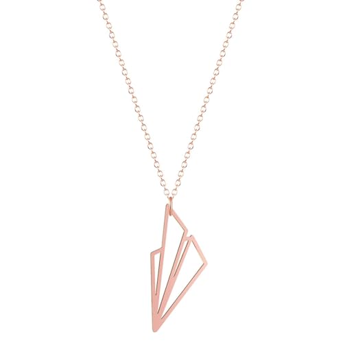 Necklace Halskette Ketten Schmuck Herren Frauen Anhänger Necklaceaccessoires Origami Papierflieger Anhänger Halskette Schlüsselbeinkette Roségold von SiVaji
