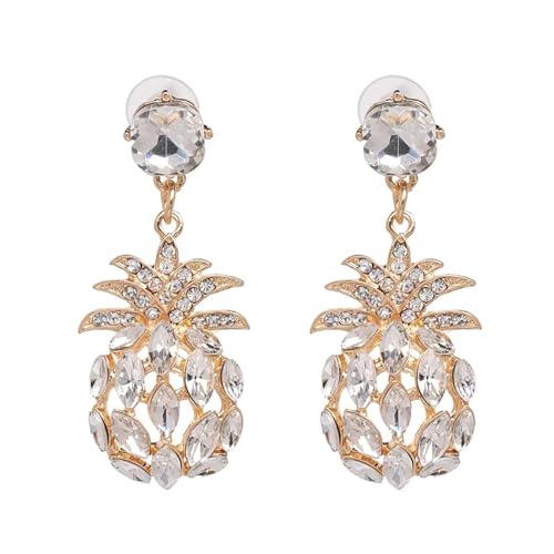 Ohrringe Ohrstecker Damen Schmuck Earrings Ananas Tropfen Ohrringe Für Frauen Ausgehöhlte Frucht Große Baumelnde Ohrringe Party Weiß von SiVaji