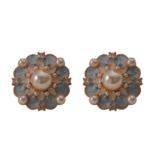 Ohrringe Ohrstecker Damen Schmuck Earrings Blaue Blume Ohrringe Für Weibliche Mädchenhochzeit von SiVaji