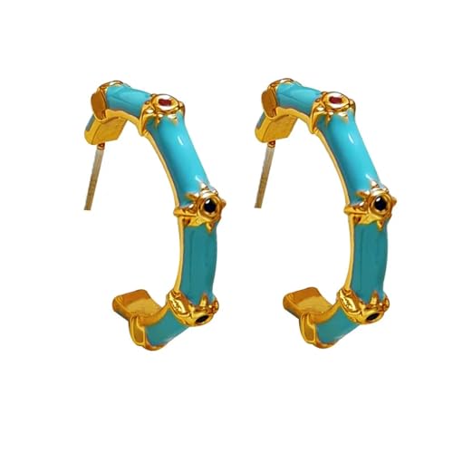 Ohrringe Ohrstecker Damen Schmuck Earrings Blaue Creolen Für Frauen Ohrzubehör von SiVaji