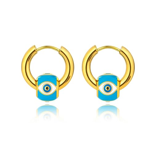 Ohrringe Ohrstecker Damen Schmuck Earrings Blue Eyes Ball Hoop Ohrringe Für Frauen Handgemachte Ohrringe E22199G-Blau von SiVaji