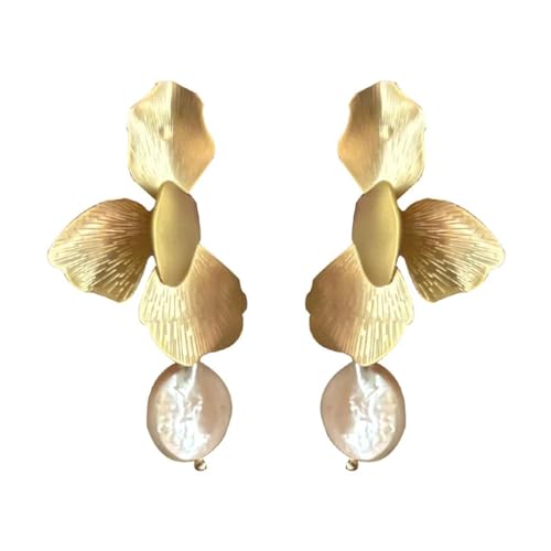 Ohrringe Ohrstecker Damen Schmuck Earrings Blume Blütenblatt Lange Ohrhänger Für Frauen Süßer Langer Anhänger Ohrring von SiVaji