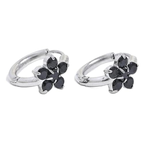 Ohrringe Ohrstecker Damen Schmuck Earrings Blume Kleine Creolen Tägliche Frauen Süß Yh630Ablack von SiVaji