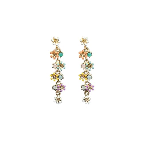 Ohrringe Ohrstecker Damen Schmuck Earrings Blume Ohrring Hochzeit Blumen Lange Tropfen Baumeln Ohrringe von SiVaji