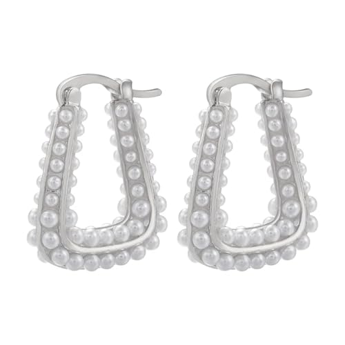 Ohrringe Ohrstecker Damen Schmuck Earrings Creolen Form Frauen Ohrringe Hochzeit Mädchen Strand Silberfarben von SiVaji