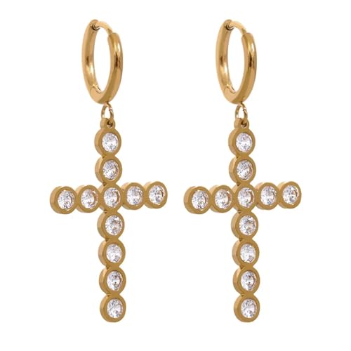 Ohrringe Ohrstecker Damen Schmuck Earrings Cross Drop Creolen Daily Herren Damen Yh1447Ag-Weiß von SiVaji