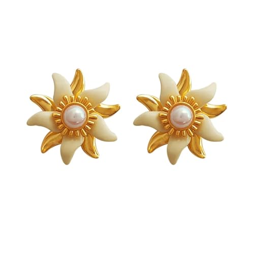 Ohrringe Ohrstecker Damen Schmuck Earrings Dicke Creme Blume Ohrringe Für Frauen Mädchen Hochzeit von SiVaji