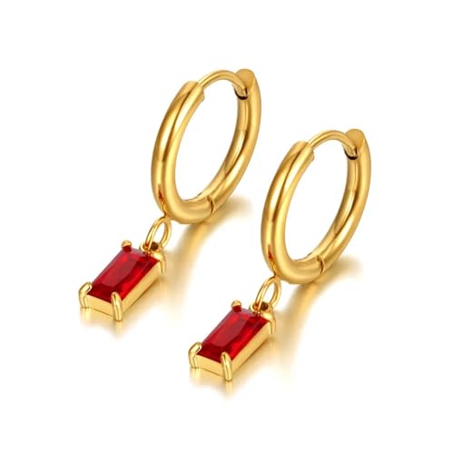 Ohrringe Ohrstecker Damen Schmuck Earrings Geometrische Creolen Bohemia Party Ohrringe Für Damen E22019G-Rot von SiVaji