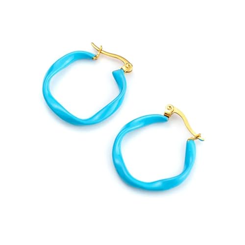 Ohrringe Ohrstecker Damen Schmuck Earrings Geometrische Party-Ohrringe Für Frauen Schwarz/Blau Tropfender Ohrring E22194G-Blau von SiVaji