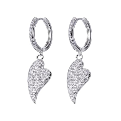 Ohrringe Ohrstecker Damen Schmuck Earrings Herz Creolen Für Frauen Geometrie Herz Liebe Hänger Tropfen Ohrringe 3078S von SiVaji