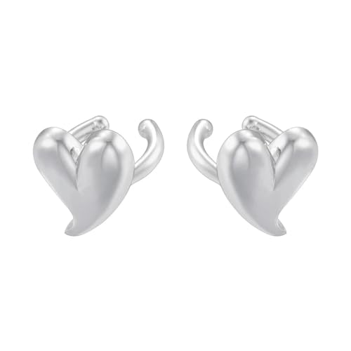 Ohrringe Ohrstecker Damen Schmuck Earrings Herzförmige Sterne Glatte Kleine Creolen Für Frauen Silverheart von SiVaji