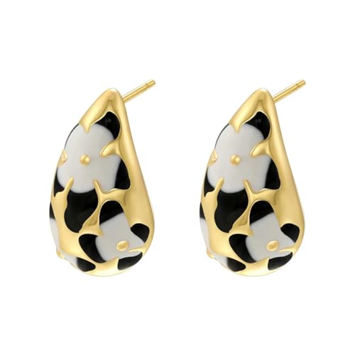 Ohrringe Ohrstecker Damen Schmuck Earrings Hochzeit Farbige Blume Lady Kleine Ohrringe Schwarz von SiVaji