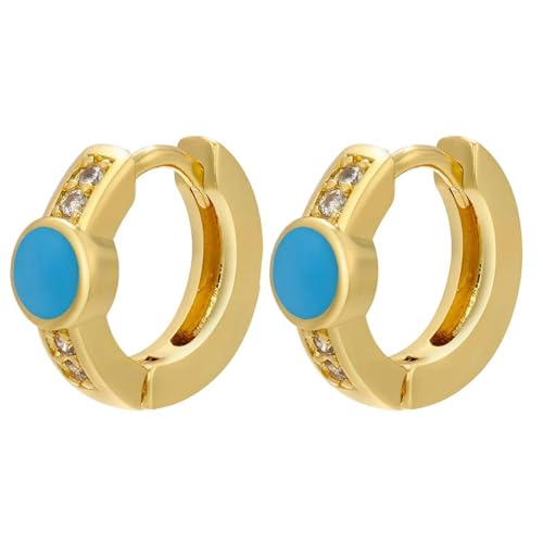 Ohrringe Ohrstecker Damen Schmuck Earrings Kleine Creolen Creolen Creolen Für Damen Damen Goldblau von SiVaji