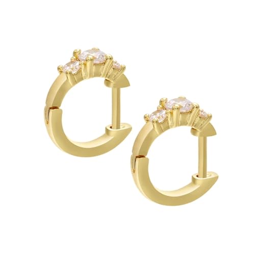 Ohrringe Ohrstecker Damen Schmuck Earrings Kleine Creolen Hochzeit Klare Ohrringe Frauen Mädchen Gold-Einreiher von SiVaji