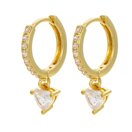 Ohrringe Ohrstecker Damen Schmuck Earrings Kleine Ohrringe Herz Creolen Für Frauen Ohrring Hochzeit Goldweiß von SiVaji