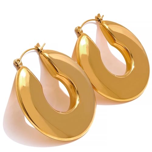 Ohrringe Ohrstecker Damen Schmuck Earrings Minimalistische Textur Hohle Creolen Wasserdichte Frauen von SiVaji