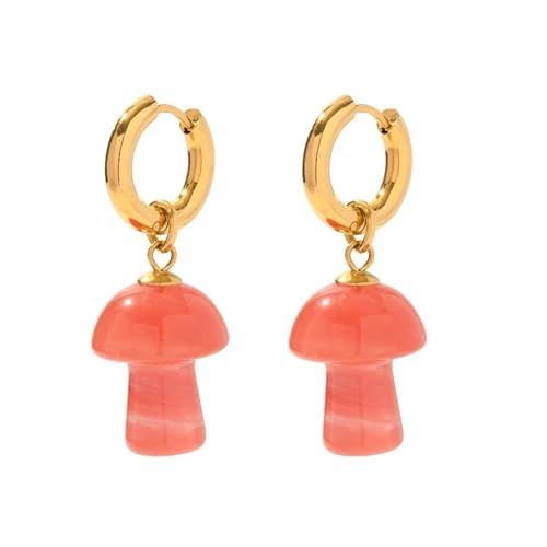 Ohrringe Ohrstecker Damen Schmuck Earrings Mushroom Drop Ohrringe Für Frauen Anhänger Ohrring Rot von SiVaji