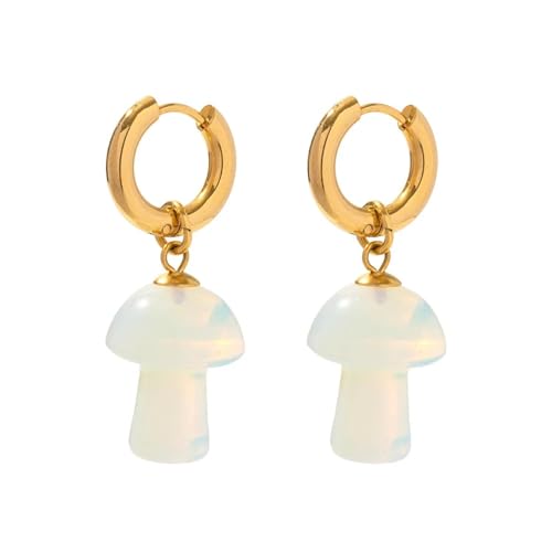 Ohrringe Ohrstecker Damen Schmuck Earrings Mushroom Drop Ohrringe Für Frauen Anhänger Ohrring Weiß von SiVaji