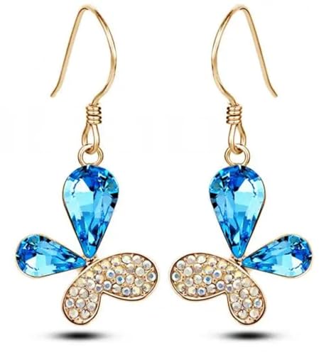 Ohrringe Ohrstecker Damen Schmuck Earrings Schmetterling Ohrringe Mädchen Accessoires Goldozeanblau von SiVaji