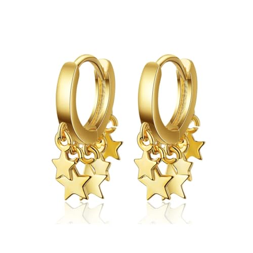 Ohrringe Ohrstecker Damen Schmuck Earrings Star Drop Kleine Creolen Für Frauen Quaste Ohrschnalle Ohrringe Mädchen Party Gold1 von SiVaji