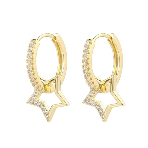 Ohrringe Ohrstecker Damen Schmuck Earrings Tropfen Ohrringe Stern Herz Anhänger Creolen Für Frauen Mädchen Party Eh051318K von SiVaji