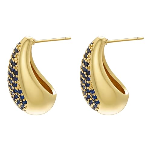 Ohrringe Ohrstecker Damen Schmuck Earrings Tropfenohrringe Für Frauen Wasser Hochzeit Ohrringe Lovely Goldblue von SiVaji