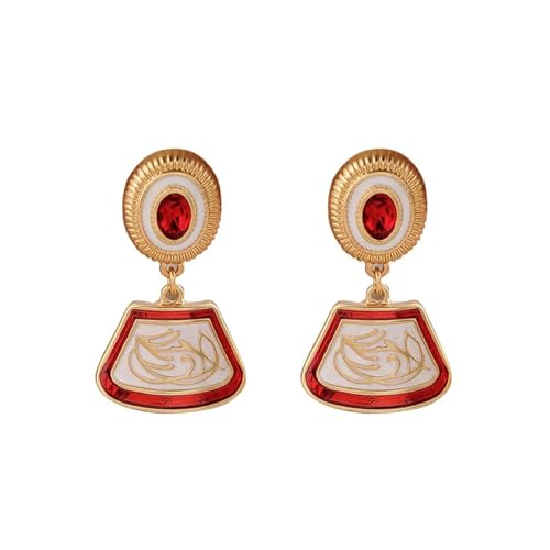 Ohrringe Ohrstecker Damen Schmuck Earrings Vintage Rote Ohrhänger Für Frauen Weibliche Hochzeitsaccessoires von SiVaji