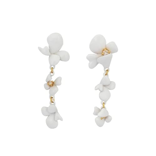 Ohrringe Ohrstecker Damen Schmuck Earrings Vintage Weiße Blume Ohrringe Für Frauen Hochzeit Süß von SiVaji