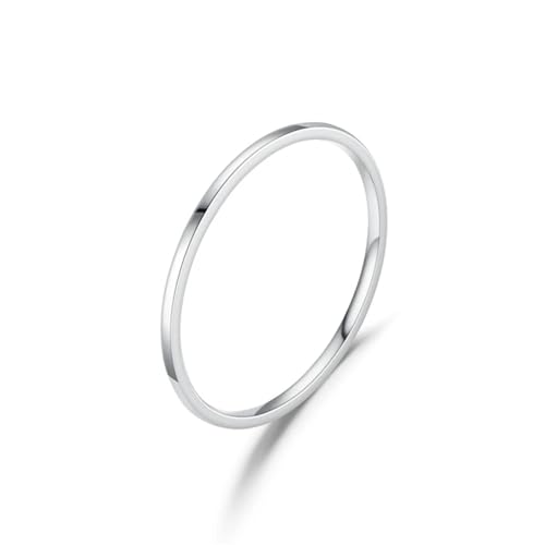 Ring Ringe Damen Bijouterie Herren 2Mm Paar Ring Glatter Einfacher Fingerring Für Frauen Und Männer Herren 12 Silber von SiVaji