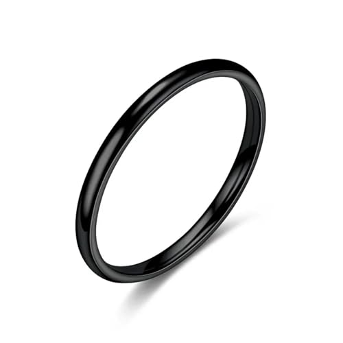 Ring Ringe Damen Bijouterie Herren 2Mm Paarring Glatter Einfacher Fingerring Für Damen Und Herren Herren 8 Schwarz von SiVaji