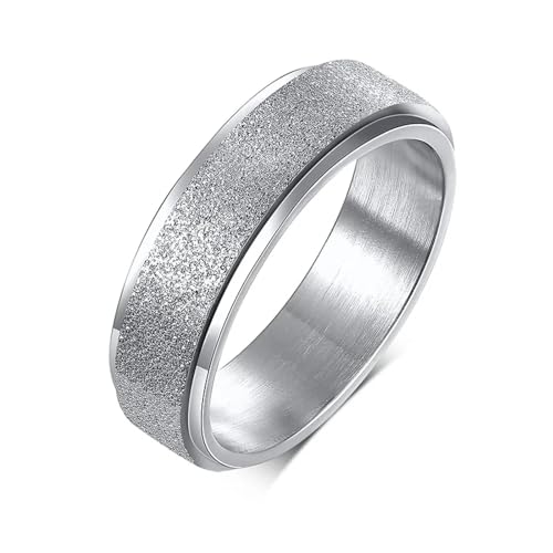 Ring Ringe Damen Bijouterie Herren 6Mm Ring Für Frauen Spinning-Rotary-Hochzeit Größe 5 Bis Größe 13 11 Silber von SiVaji