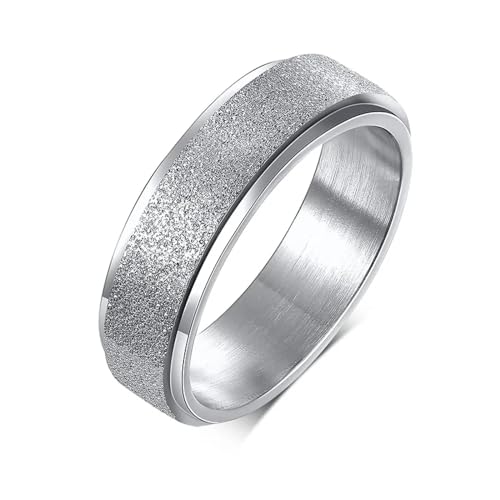 Ring Ringe Damen Bijouterie Herren 6Mm Ring Für Frauen Spinning Rotating Wedding Größe 5 Bis Größe 13 5 Silber von SiVaji