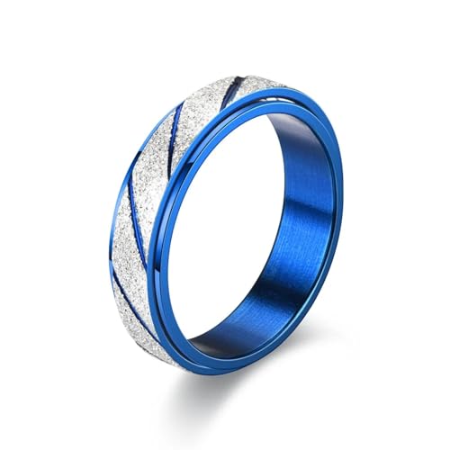 Ring Ringe Damen Bijouterie Herren 6Mm Spinner Angstring Für Frauen Männer Ring Paar 10 Blau von SiVaji