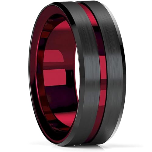 Ring Ringe Damen Bijouterie Herren 8Mm Schwarzer Ehering Für Männer Lila Ring 11 Style2 von SiVaji