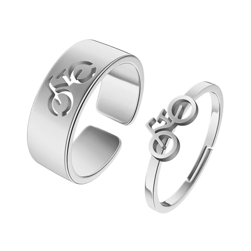 Ring Ringe Damen Bijouterie Herren Fahrrad Verstellbarer Stapelbarer Ring Für Frauen Männer Hip Hop Fahrrad Hochzeit Silber von SiVaji