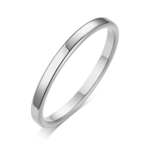 Ring Ringe Damen Bijouterie Herren Farbe Flachband 2Mm Damen Ring Dünne Hochzeit Verlobung 9 Silber von SiVaji