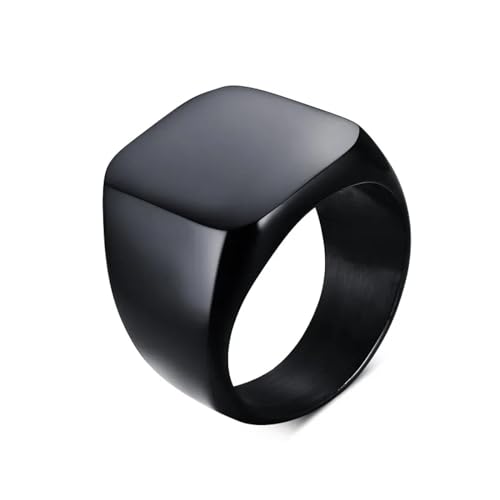 Ring Ringe Damen Bijouterie Herren Herrenring Einzigartiger Quadratischer Partyschmuck 8 Schwarz von SiVaji